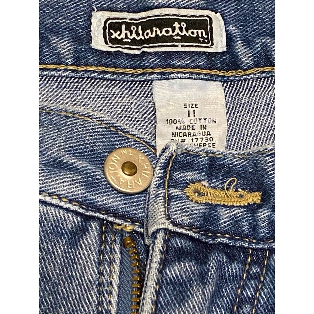 Xhilaration Womens Juniors 11 VTG Grunge 90s Y2K Jeans Side Stripes 100% Cotton - Picture 3 of 15